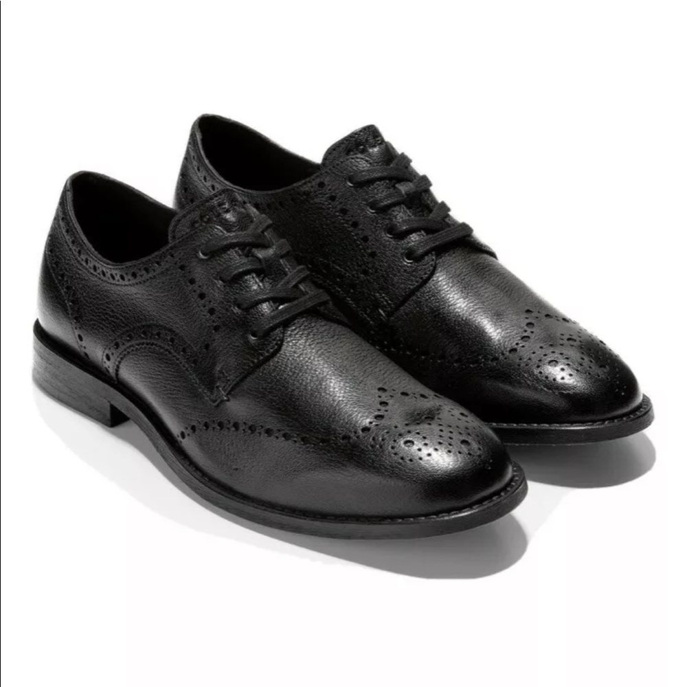 Cole Haan Mens Black Feathercraft Grand.360  Wingtip Oxford Dress Shoes Size: 13